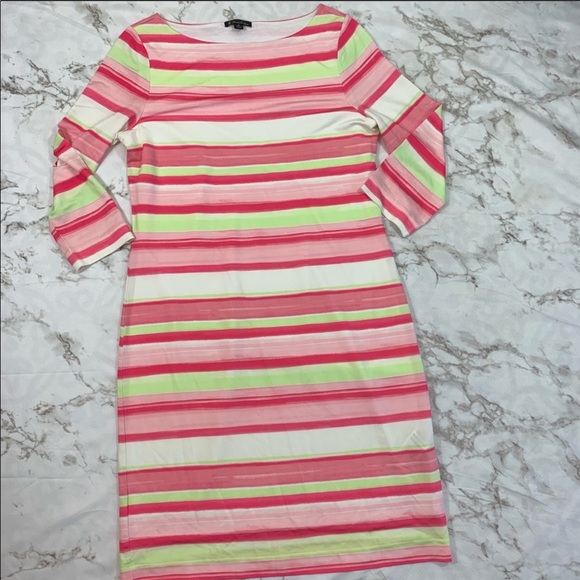 Brooks Brothers Dresses & Skirts - Brooks Brother Pink Green Striped Jersey Dress